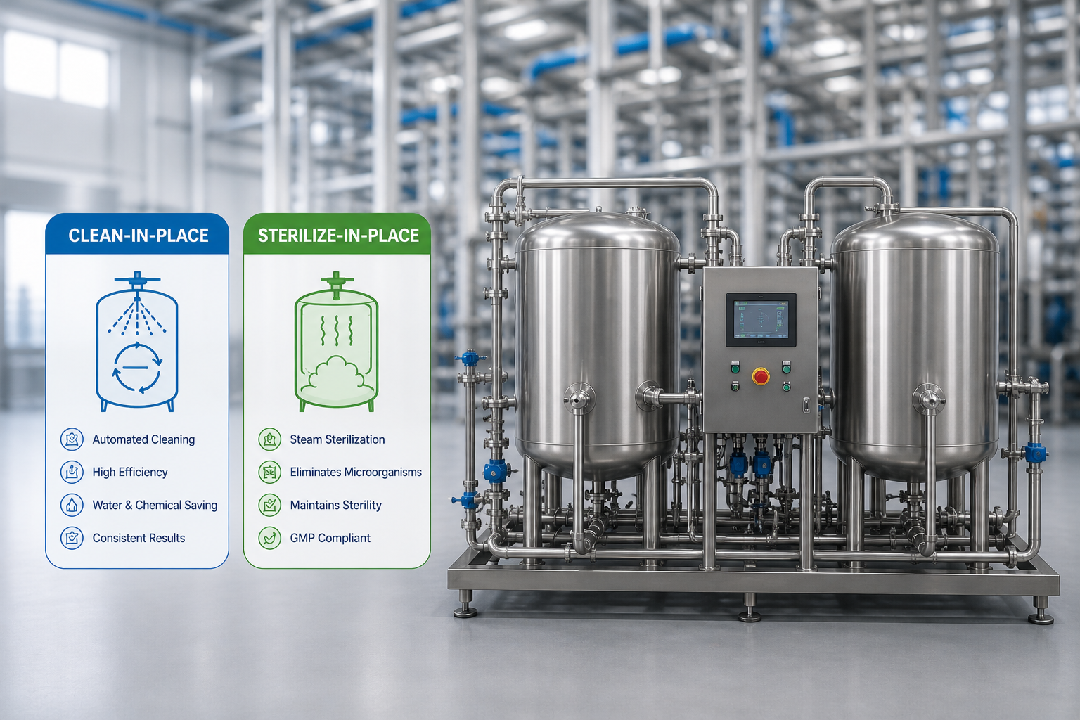 CIP & SIP Systems: Industrial Cleaning and Sterilization Solutions