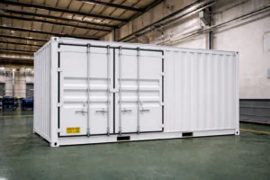 mobile containerized water treatment system with RO unit