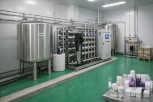 water treatment system for cosmetics manufacturing and skincare production