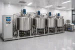 pharmaceutical liquid preparation and mixing system stainless steel tank