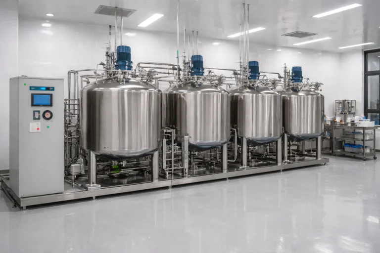 pharmaceutical liquid preparation and mixing system stainless steel tank