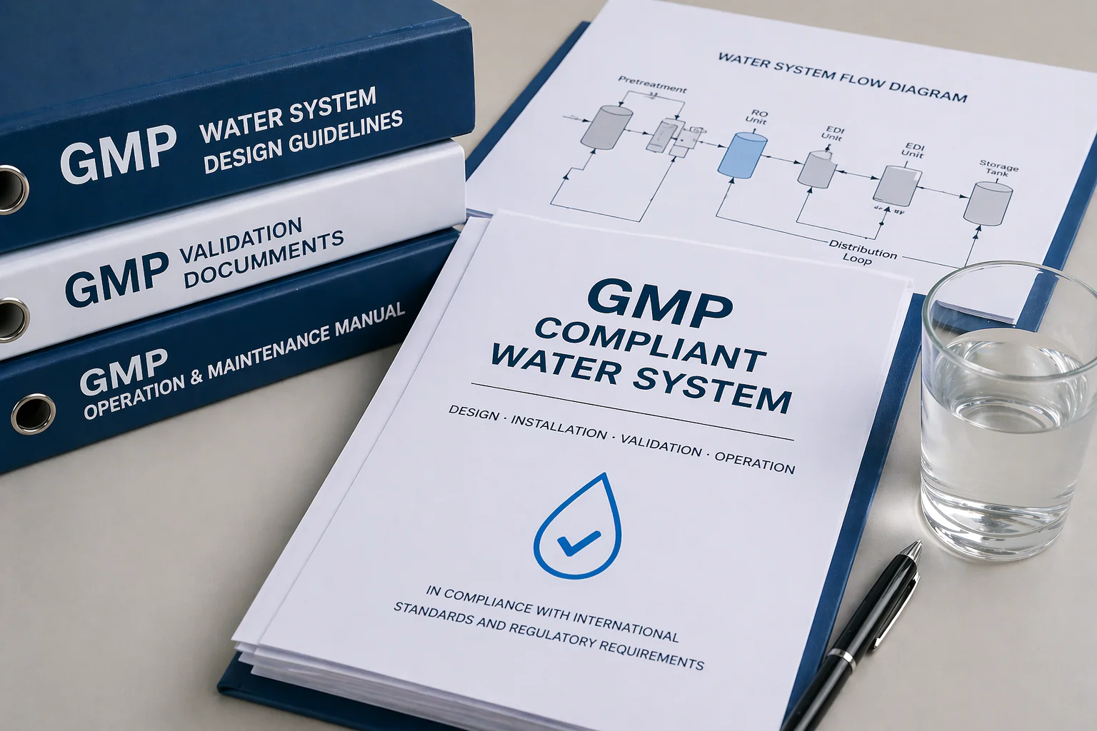 GMP water system design documents and validation guidelines for high purity water system
