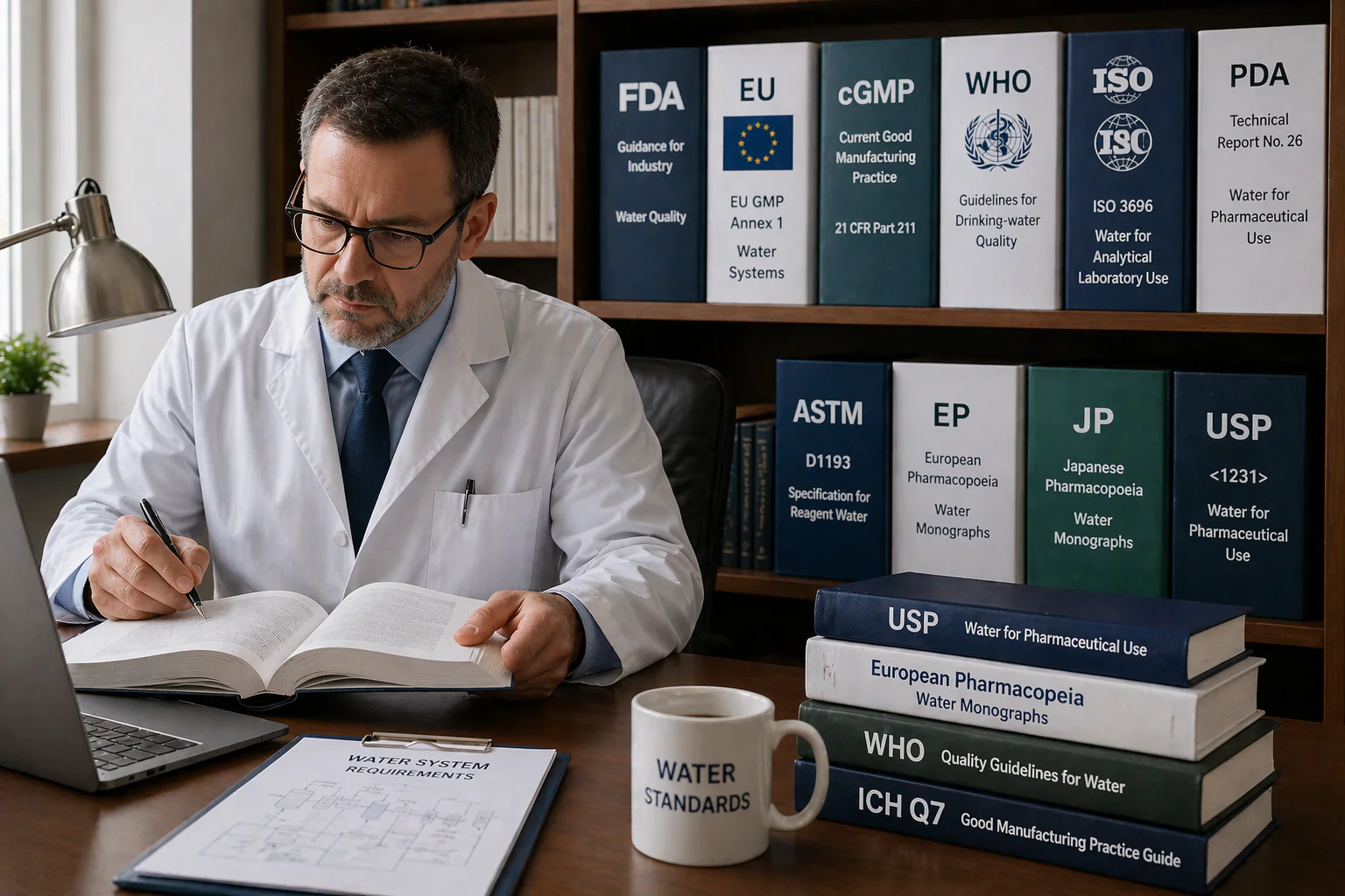 pharmaceutical water standards USP WHO EU GMP guidelines books