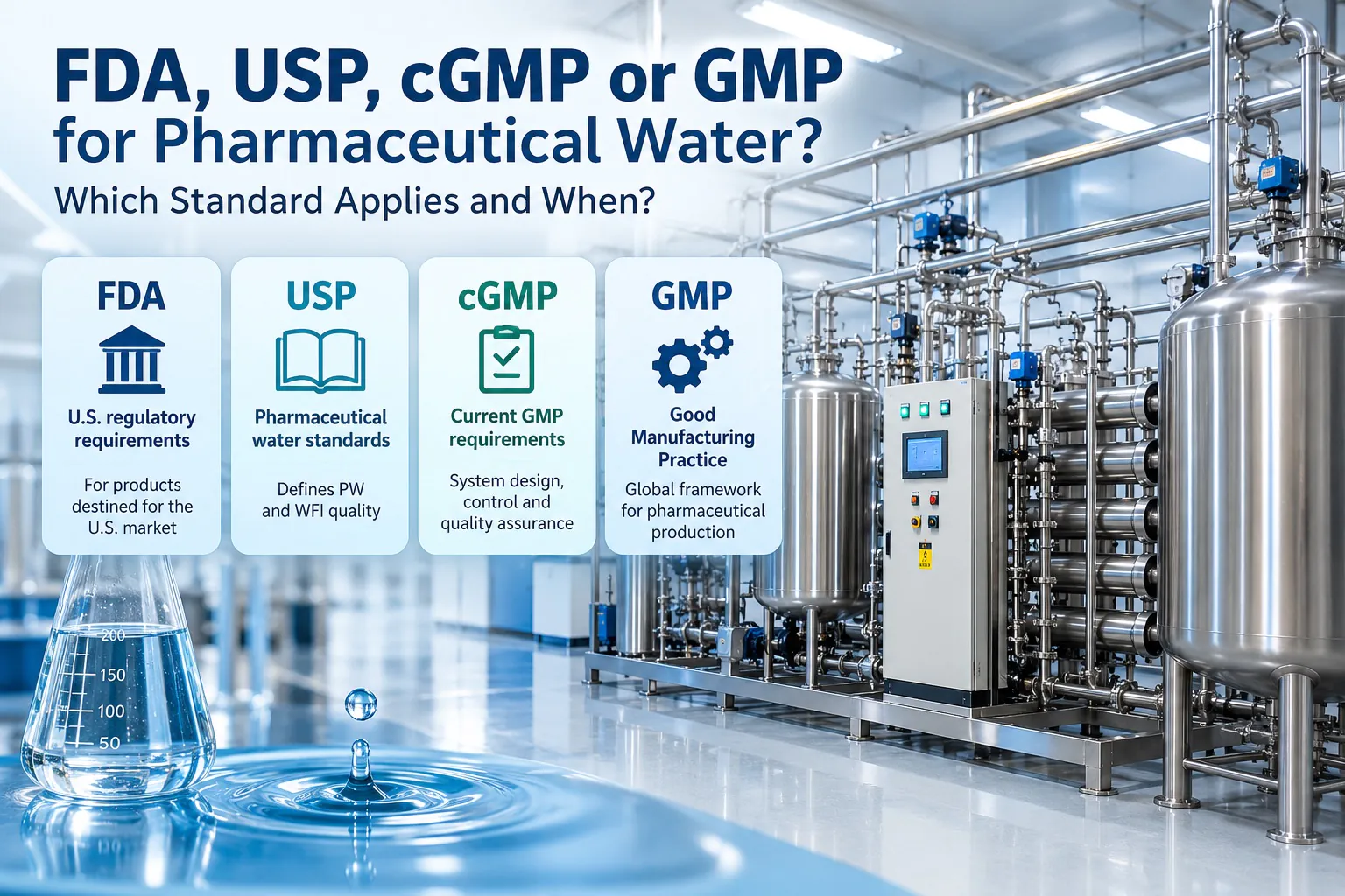 FDA USP cGMP and GMP requirements for pharmaceutical water systems